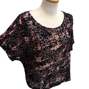 Club Monaco Velour Semi-Sheer Blouse Size Large